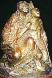 Nokomis and Hiawatha sculpture