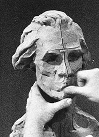 example of starting a portrait sculpture